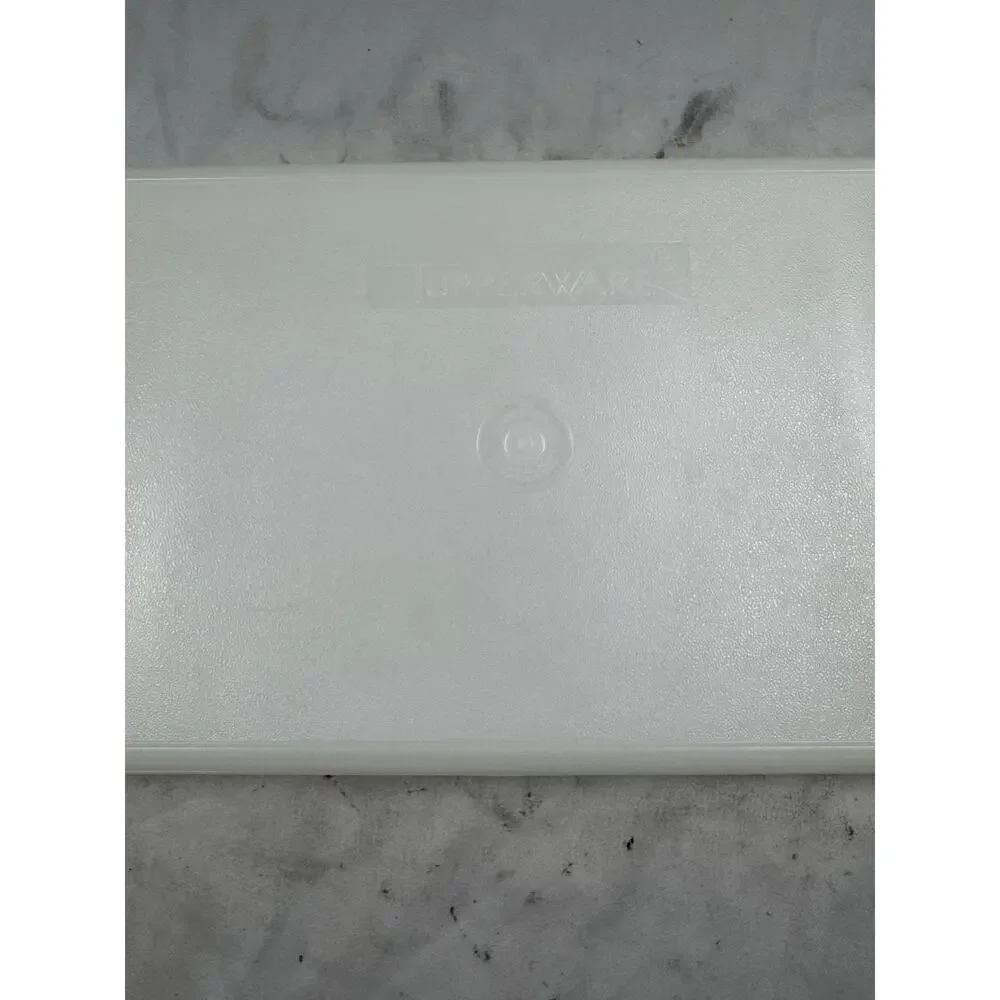 Vintage Tupperware Rectangular Storage Container w Lid White Translucent